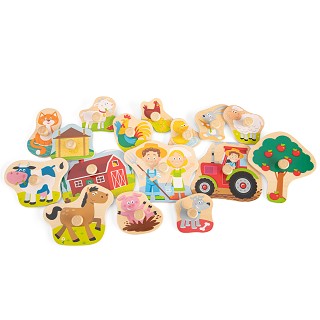 Peg Puzzle - Farm - 16 pieces - FSC® 100%-certified wood